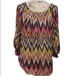 𝅺*sara Michelle Chevron Top L